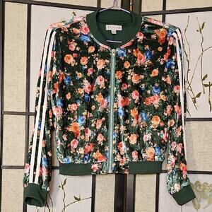 36 Point 5 Green Bomber Jacket with Sporty Stripes